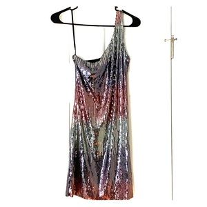 1 Shoulder Sequin Cocktail Dress